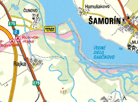 Mapa Bratislavy - provozovna Vod�k sport Bratislava