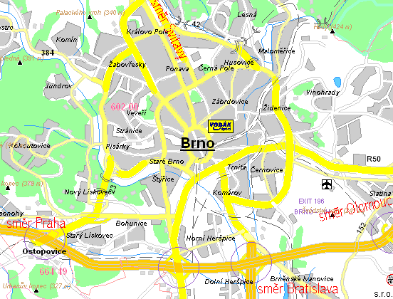 Mapa Brna - provozovna Vod�k sport Brno