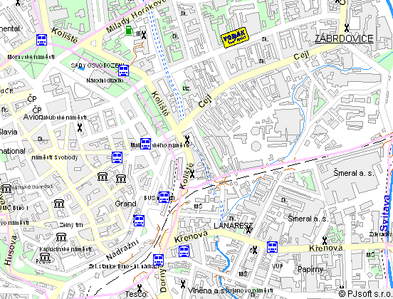 Mapa Brna - provozovna Vod�k sport Brno